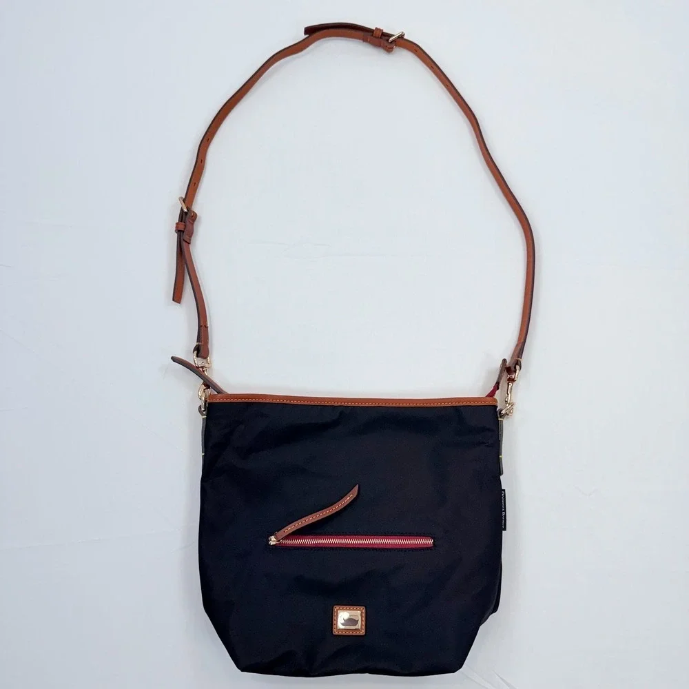 Dooney‎ & Bourke Wayfarer Small Hobo Crossbody Bag Nylon All Weather Black Purse